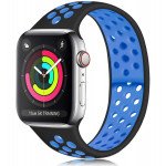 Wholesale Breathable Sport Strap Wristband Replacement for Apple Watch Series 9/8/7/6/5/4/3/2/1/SE - 41MM/40MM/38MM (Black Blue)